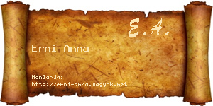 Erni Anna névjegykártya
